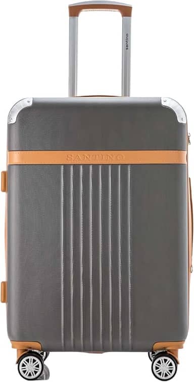 Mala de Viagem Média Athena Rígida ABS, Para Despacho 23kg, com 4 Rodas Duplas 360º, Cadeado TSA e Zíper Expansível