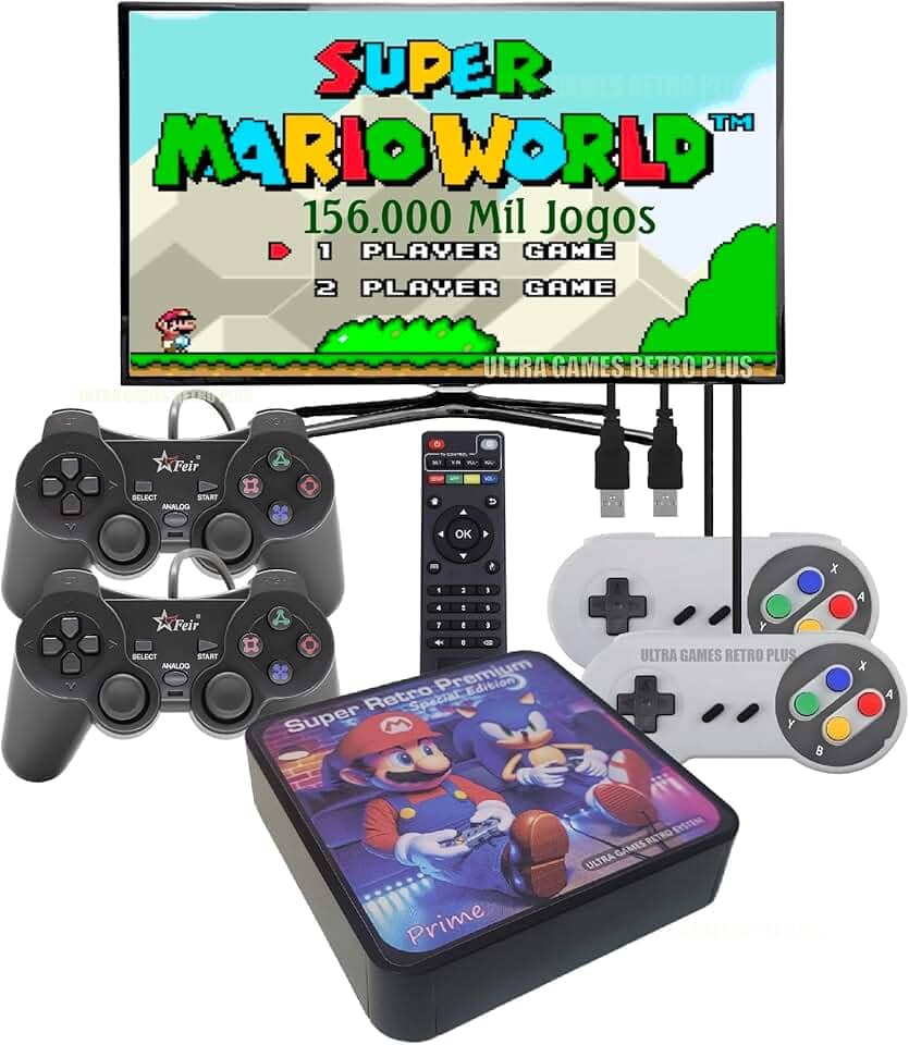 Super Retro Premium Edição Especial + 156 Mil jogos + 4 Controles + Atualizado
