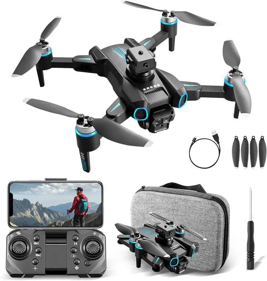 Drone Com Camera Drone Profissional 4K HD Três Câmeras com fluxo óptico FPV Mini Controle Remoto DroneQuadricóptero S4S(GN-503)