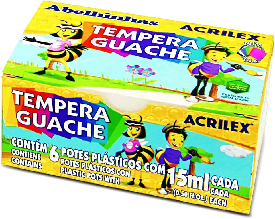 Tinta Tempera Guache C/6 Cores 15ML - Acrilex