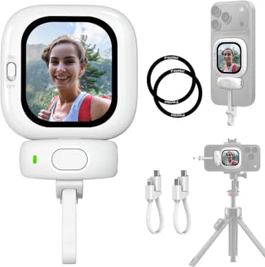 Founist Vlogmate Mini Phone Vlog Selfie Monitor de tela, suporte de telefone para câmera traseira Selfies/Vlogging/Live/TikTok, tela de selfie compatível com iPhone Back Camera Monitor Screen