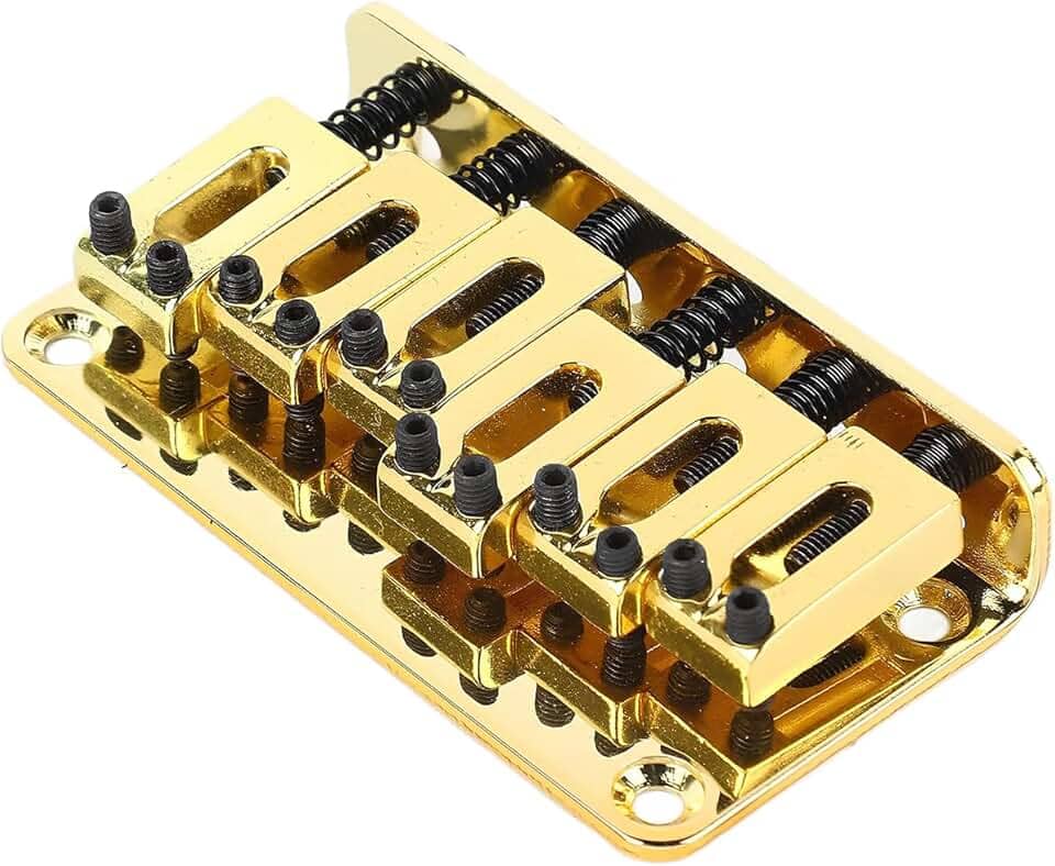 Ponte Fixa Hardtail Para Guitarra Stratocaster 6 Cordas Dourada