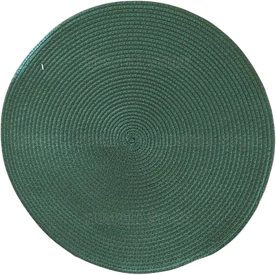 Jogo Americano Redondo - Kit 6 Peças… (Verde Escuro)