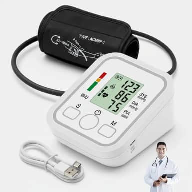 Medidor de Pressão Arterial Digital Automático de Braço com Voz em Português Portátil Detecta Hipertensão e Batimentos Irregulares – Monitor Inteligente com Tela LCD Grande, Detecção de Arritmia, Memória para Leituras e Fácil de Usar