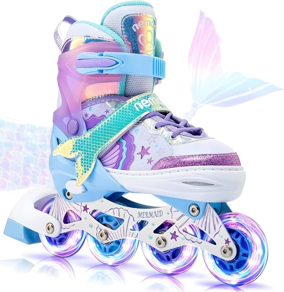 Patins Roller Inline 4 Rodas Skates Ajustavél com Rodas Iluminadas Jovens e Adultos, Para iniciantes, Adequado para uso Interno e Externo Roller Quad