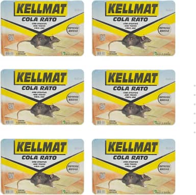 COLA RATO RATOEIRA ADESIVA ARMADILHA PEGA RATOS KELLMAT KELLDRIN - KIT 6 UNIDADES