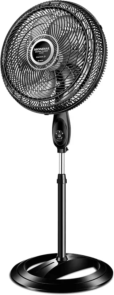 MONDIAL Ventilador Coluna 40cm Super Turbo Tech, Preto/Prata, 140W, 110V - VTX-40C-8P-CR