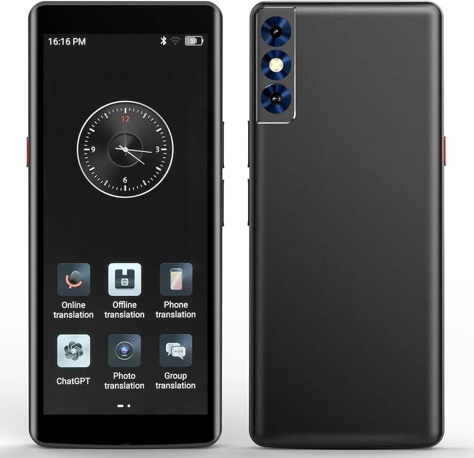Dispositivo tradutor de idiomas, tradução de voz em tempo real bidirecional, suporta 139 idiomas com tela sensível ao toque HD de 5,5 polegadas e detalhes com WiFi/offline/suporte de foto para viagens