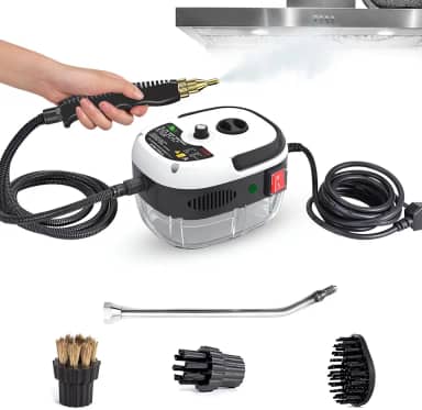 Máquina de Limpeza a Vapor 220V, Alta Temperatura 150°C, 5 Acessórios,Tanque 1L Limpador A Vapor De Alta Pressão,Limpador A Vapor Portátil 2500W Para Pisos,Carpetes,Sofás e Carros.