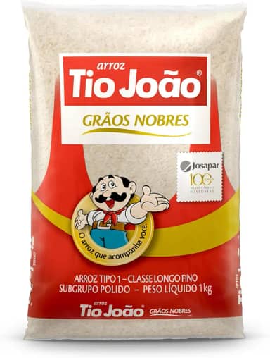 Arroz Branco Tio João Grãos Nobres - 1kg