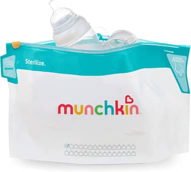 Bolsa de esterilização a vapor Munchkin® Sterilize™ para micro-ondas, 30 usos por bolsa, pacote com 6