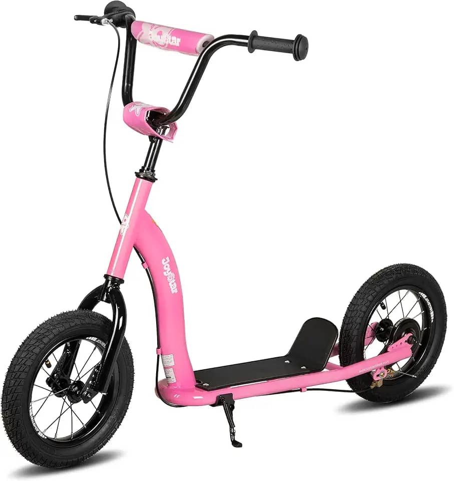 JOYSTAR Patinete para crianças a partir de 5 anos, adolescentes e jovens, scooter infantil leve com guidão ajustável, scooter de 2 rodas para meninos e meninas, rodas infláveis de 30 cm, freios a