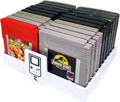 Organizador de videogame, capa contra poeira, suporte de cartucho, suporte de capa, Branco, Game Boy