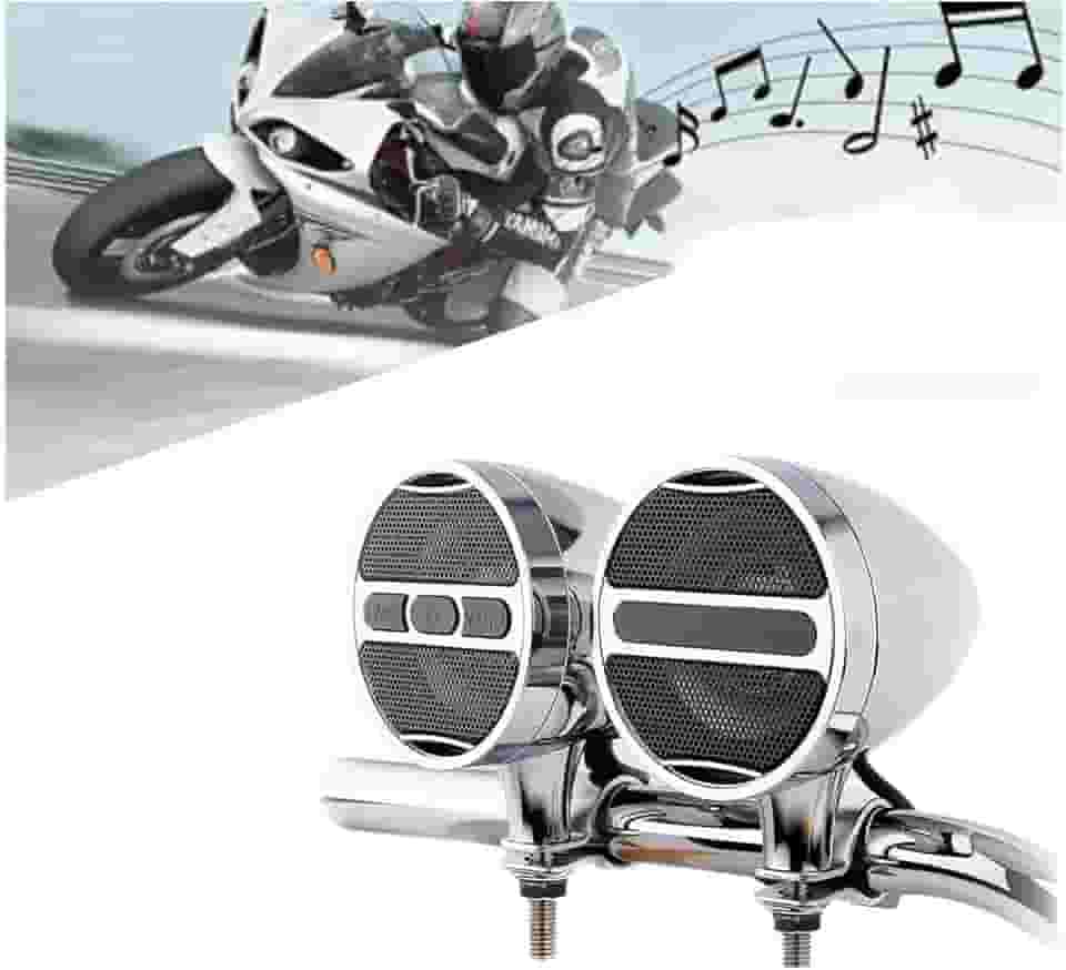 Alto-falantes de motocicleta Bluetooth à prova d'água sistema de áudio amplificador integrado, leitor de MP3, ótimo para quadriciclos, bicicleta de scooter, veículo de 40 W e 12 volts