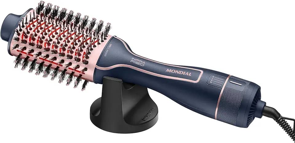 MONDIAL Escova Secadora InfraRed, Azul/Golden Rose, 1200W, Bivolt - ES-01-IR