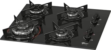 FISCHER COOKTOP À GÁS 4 BOCAS TRIPLA CHAMA FIT LINE MESA VIDRO PRETO BIVOLT - 26299-57078