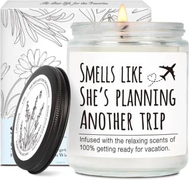 Vela de presente de viagem para mulheres viajantes, cheira como ela está planejando outra viagem, férias, presente de Natal para mulheres viajantes, presente engraçado de aniversário para quem ama