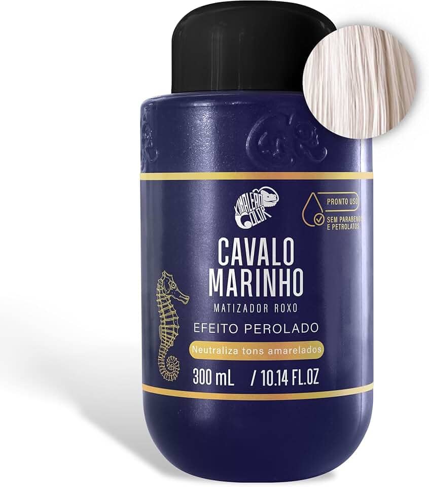 KAMALEÃO COLOR Matizador Roxo Cavalo Marinho - Neutralizador de Tons Amarelados - Efeito Perolado - Para Cabelos Loiros Platinados - 300ml