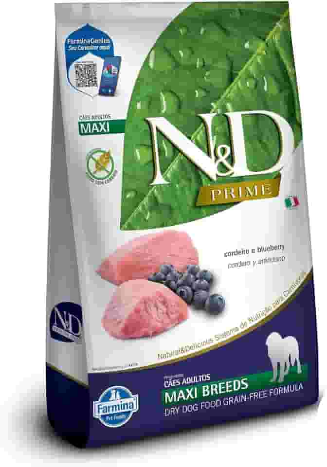 N&D Prime para Cães Adultos de Raças Grandes e Gigantes Sabor Cordeiro e Blueberry 10,1Kg