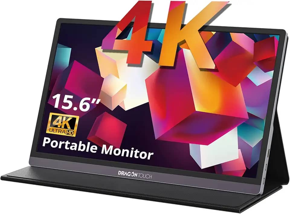 Dragon Touch - Monitor de Jogos 4K Portátil - 15,6 Polegadas IPS HDR 100% sRGB FreeSync com Alto-Falantes VESA Compatível com Xbox PS4 Nintendo Switch Laptop PC Telefone Mac Surface