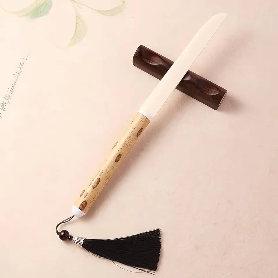 KYMY Xuan Faca de madeira de papel, ferramenta delicada de corte de papel para artistas, cortador de letras de papel para artesanato em papel, papelaria, abridor de papel de caligrafia chinesa para