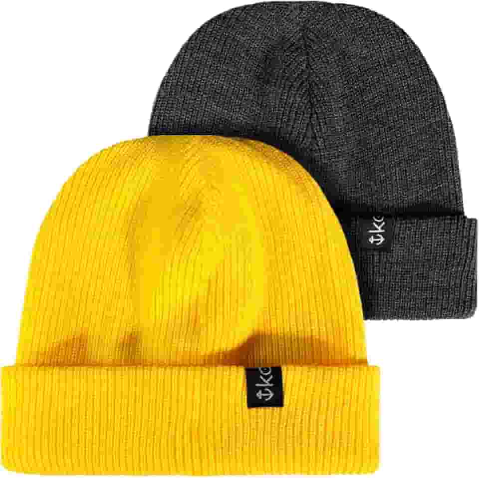 Kit 2 Gorros de Inverno Frio Curto Lã Camada Dupla Quentinho Proteção Cabeça Orelha Geada Neve Modelo Sailor Kouk Authentic