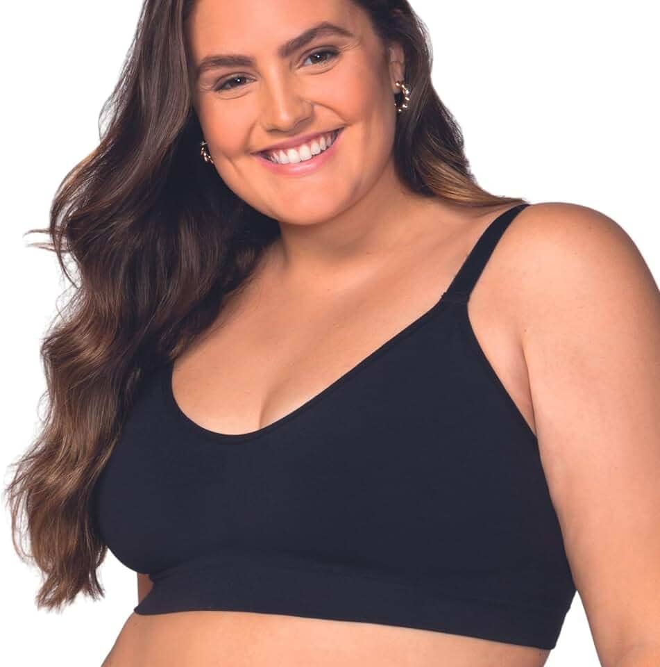 Sutiã Plus Size Reforçado Sem Costura Alto Suporte, Preto, XXG