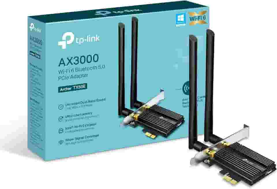 Cartão WiFi TP-Link 6 AX3000 PCIe para PC com dissipador de calor| Bluetooth 5.0 | Adaptador sem fio de banda dupla 802.11AX com MU-MIMO, latência ultraleve | Suporta Windows 10