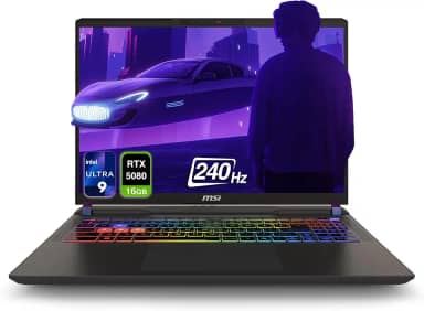 MSI Vector 16 HX AI Gaming Laptop, Intel Ultra 9-275HX, 64 GB DDR5 RAM, 4 TB PCIe SSD, 16 polegadas WQXGA (2560 x 1600) 240 Hz, Nvidia G-Force RTX 5080, teclado RGB de 24 zonas, W11 Home, cinza cosmo