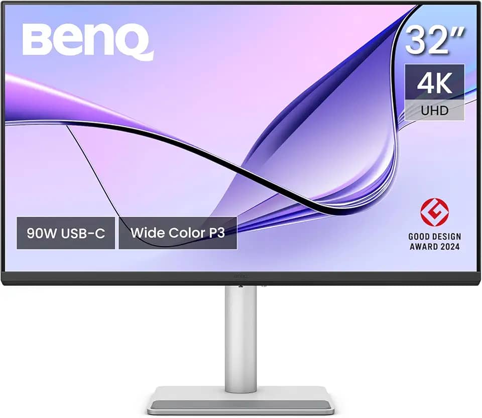 Monitor BenQ 32" MA320U 4K para Macbook® Pro/Air, 2 x USB-C, fonte 90W para carregar a bateria dos seus dispositivos