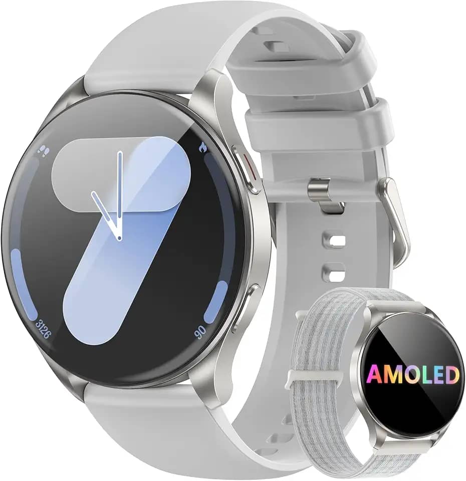 Smartwatch Redondo AMOLED 1.43" - Relógio Inteligente com Chamadas Bluetooth, 130+ Modos Esportivos, IP68, Compatível Android/iOS - Unissex