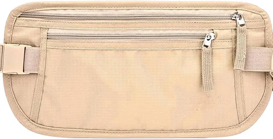 Pochete Doleira Porta Dólar Viagem Documento Passaporte Porta dinheiro cinto elástico Anti Furto Viagem