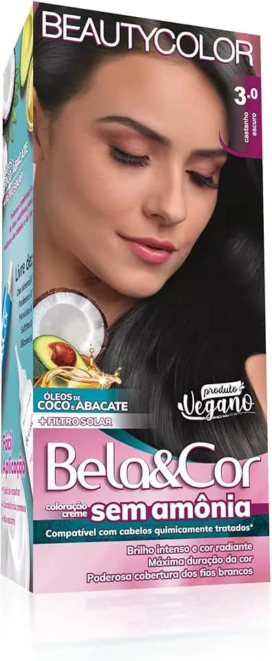 Coloração Bela&Cor Sem Amônia - 3.0 Castanho Escuro