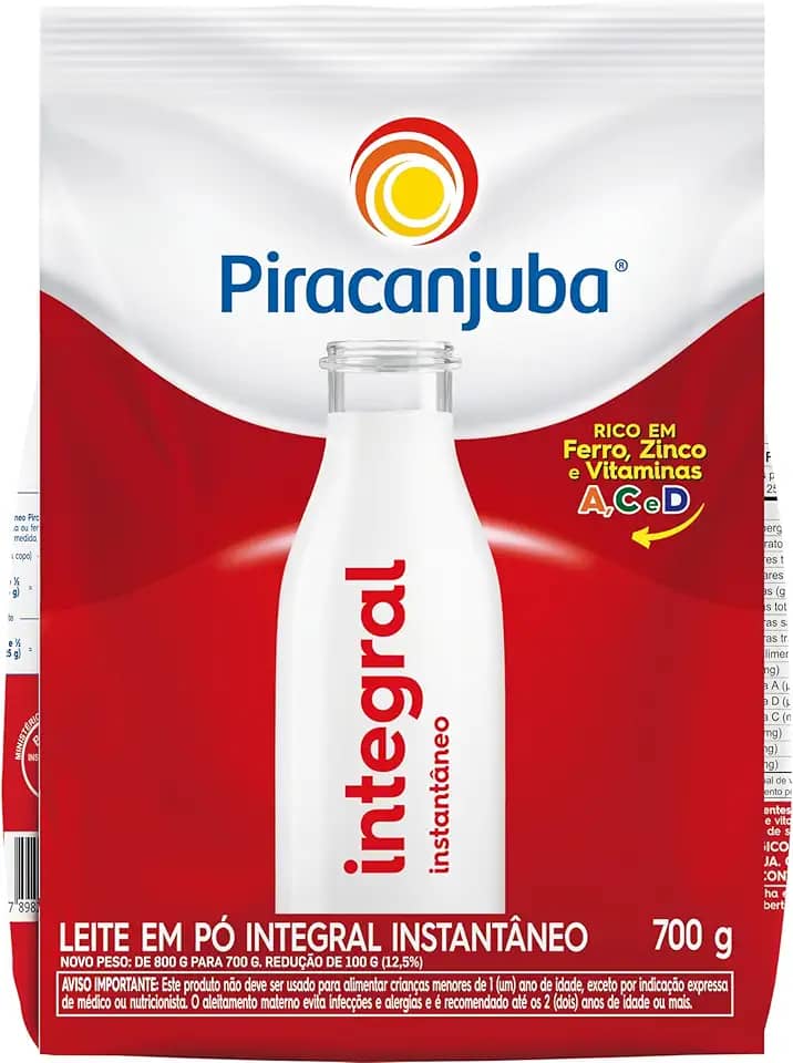 Leite em Pó Integral Instantâneo Piracanjuba Pouch 700g