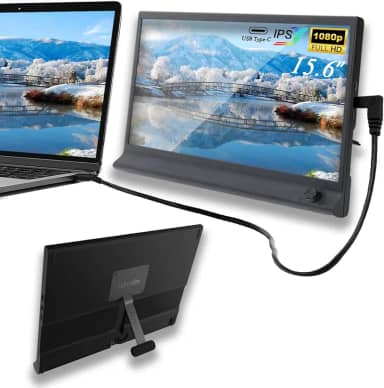 15.6' Extensor De Monitor De Laptop, 1920 X 1080 FHD IPS Monitor Portatil Duas Telas Para Notebook, Monitor Duplo Para Laptops, Laptop Plug and Play, Suporta Pc, Celular, Notebook