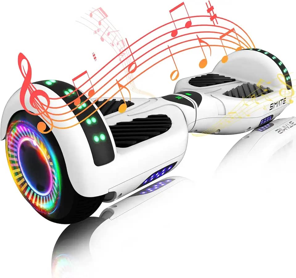 SIMATE 6.5 Hoverboard with Bluetooth & LED Lights, Self Balancing Hover Boards for Kids & Adults & Girls & Boys, for All Ages