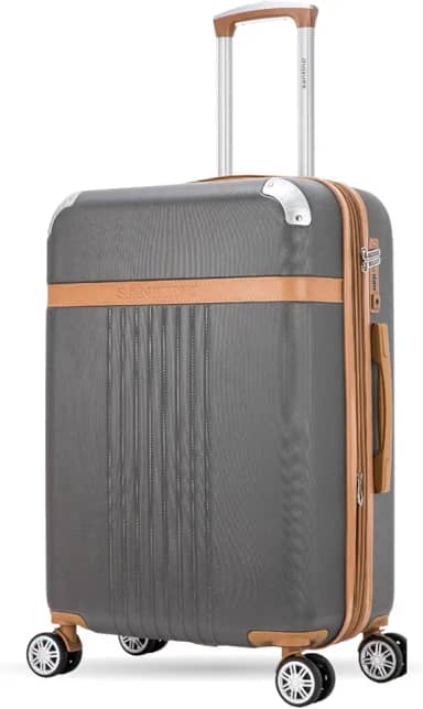 Mala de Viagem Média Athena Rígida ABS, Para Despacho 23kg, com 4 Rodas Duplas 360º, Cadeado TSA e Zíper Expansível