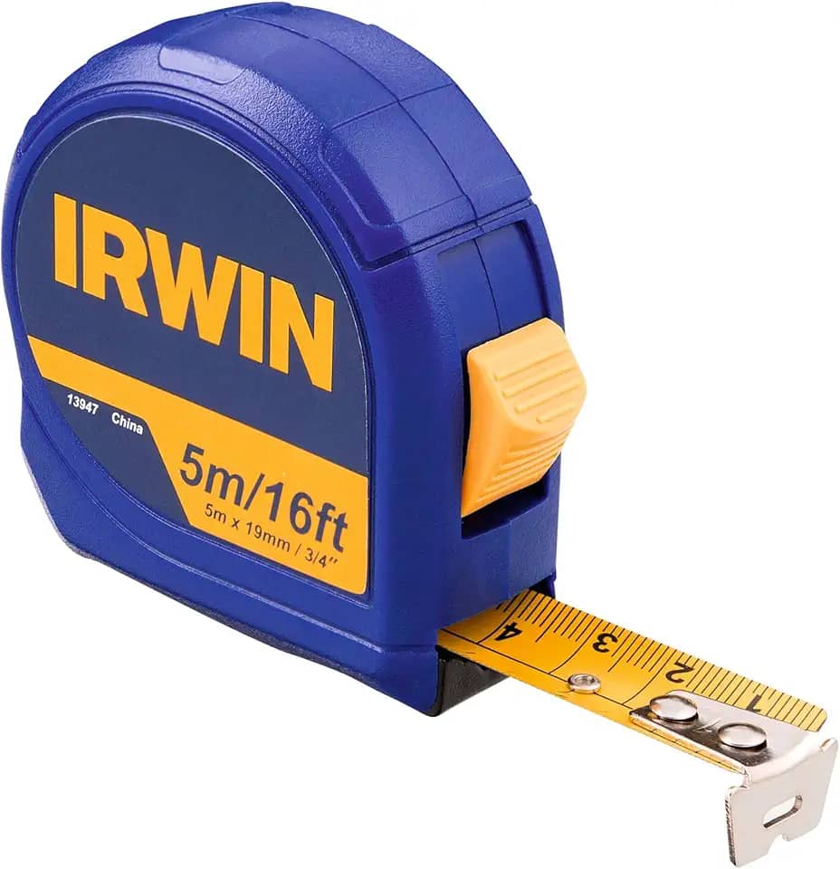 Irwin Trena Manual Standard 5m, Ferramenta Essencial para Tirar Medidas com Precisão, Modelo IW13947