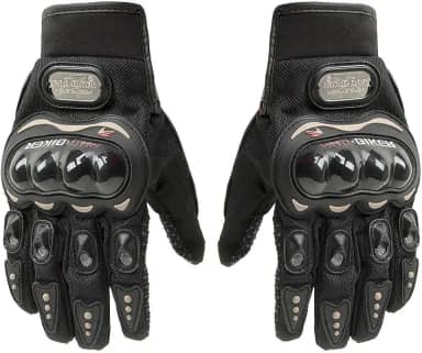 Luva Moto Motoqueiro Motocross Motociclista Bike Pró Preta Proteção Mãos Fibra De Carbono Tamanho Único - PLP MANIA