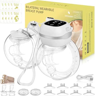 ANTUVI 2 In 1 Vestível de Tirar Leite, Elétrica Extratora de Leite, Portátil Bomba Coletor de Leite, 3 Modos Multidimensional, Livre de BPA