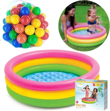 Piscina de Bolinhas 80 Litros Tricolor + 50 Bolinhas Coloridas