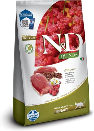 N&D Quinoa Urinary para Gatos Adultos de Todas as Raças Sabor Pato 400g