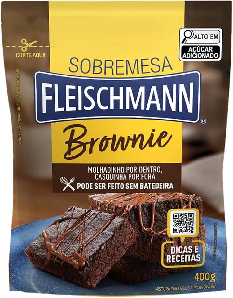Mistura para Bolo Brownie Fleischmann Sobremesa Sachê 400g