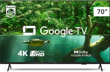 Smart TV Philips 70' 4K 70PUG7408/78, Google TV, Comando de Voz, Dolby Vision/Atmos, VRR/ALLM, Bluetooth