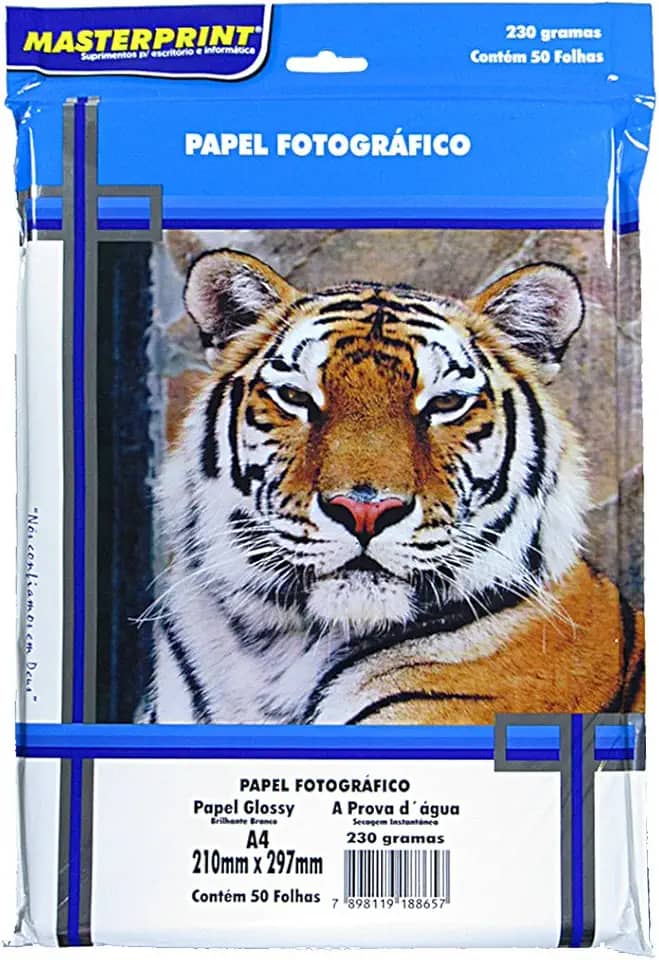 Papel Fotográfico Glossy Masterprint A4 230 Gramas 50 Folhas