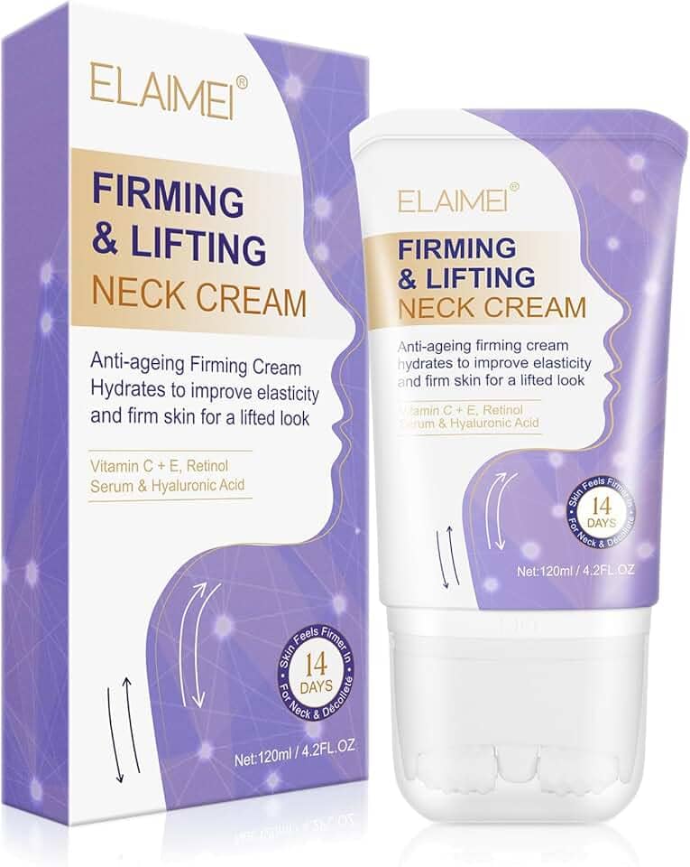 TEEROVA Creme firmador de pescoço, creme de pescoço antienvelhecimento para rugas e flacidez da pele, creme hidratante para o pescoço com rolo