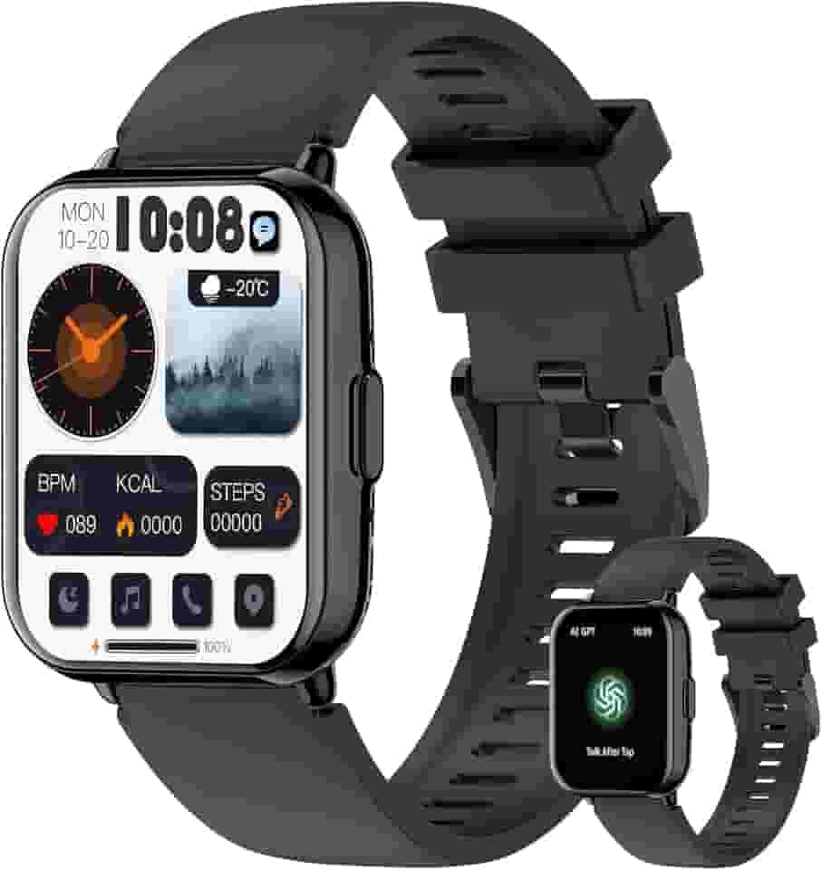 PEJE Relogio Masculino,Tela HD de 1,83" Relógio Smartwatch com Alexa, Ai GPT, 123 Esportes,Frequência Cardíaca e Monitoramento do Sono,1 ATM à rova d'água, Compatível com Android iOS(Preto)