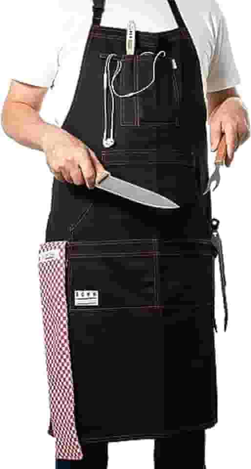 Avental Masculino Feminino Ajustável Confortável Costura Dupla Algodão inclui Toalha de panela resistente ao calor