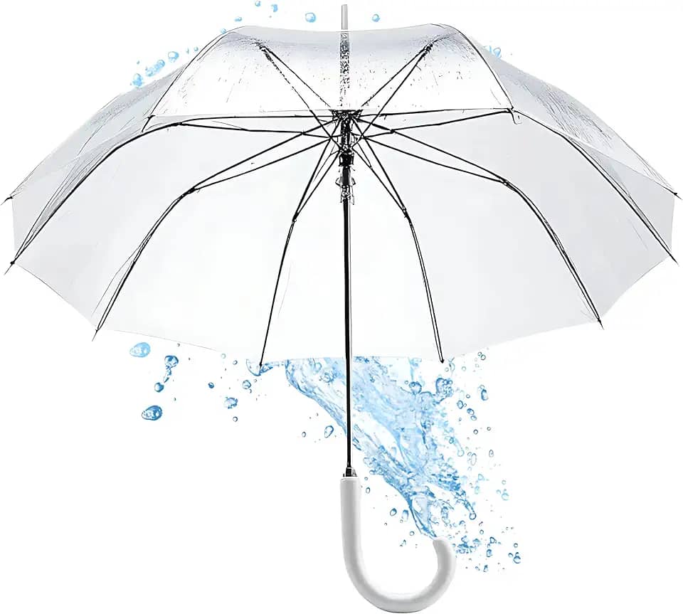 Guarda Chuva Transparente Feminino Masculino Grande Anti-Vento Automático, Dome Resistente à Chuva, Compacto e Elegante - Proteção UV e Visibilidade Clara para Casamento e Uso Diário Guarda-Chuva Forte