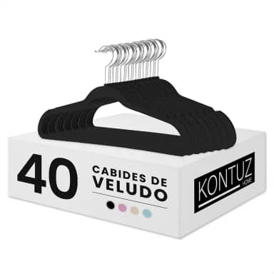 Kit 40 Cabides de Veludo Infantil 360° Antideslizante Para Roupas Camiseta Calça